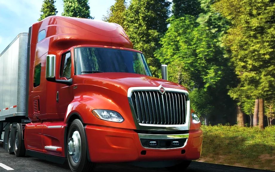 Calandre d’un camion de ligne